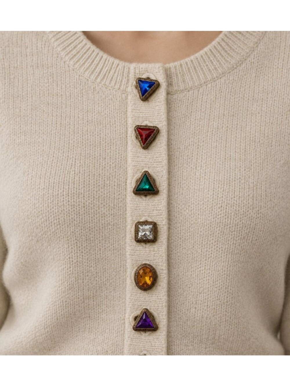 The Limited Six Multicolor Various Gem Shapes Button Covers